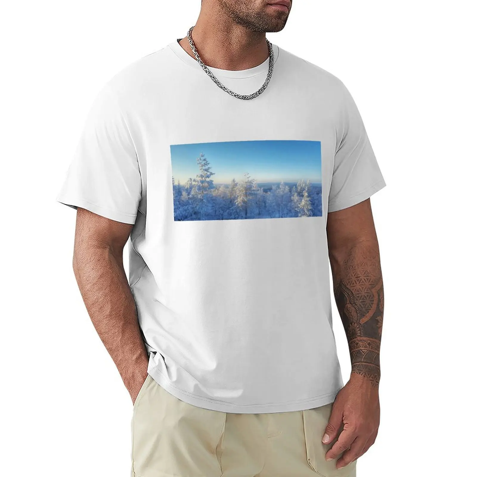 Beautiful Winter landscape T-Shirt summer top for a boy funny t shirts for men