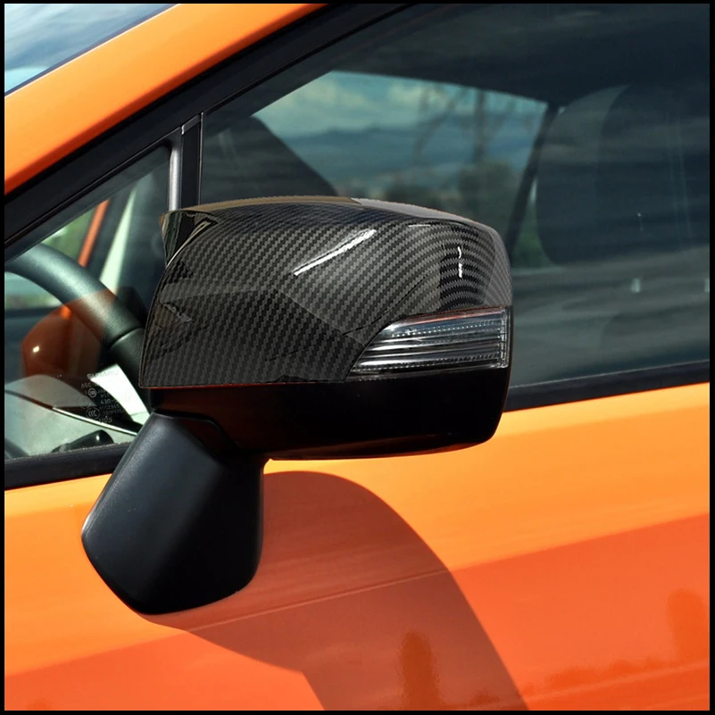 

For Subaru XV 2012~2016 Door Side Wing Rearview Mirror Cover Cap Sticker Trim Decoration With OX Horn Car Styling Accessories