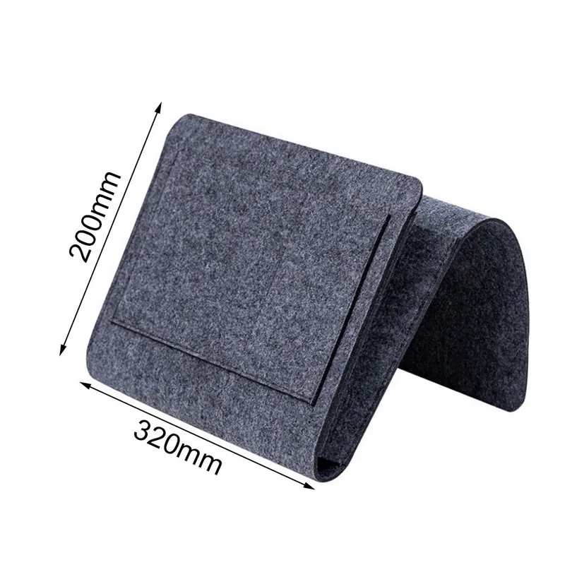 1 Piece Felt Bedside Storage Bag Bed Desk Bag Sofa TV Remote Control Hanging Caddy Sofa Storage Organizer Bed Frame Pocket