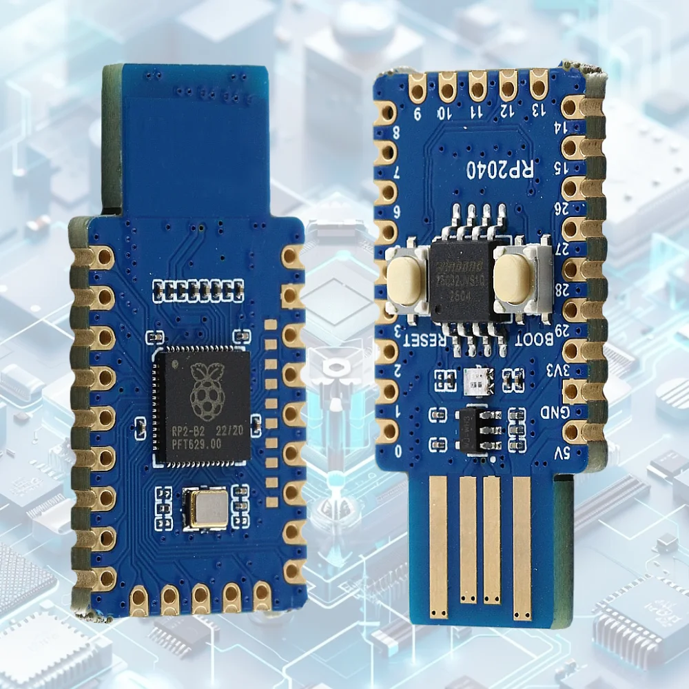 RP2040-One USB-A Development Board Module for Raspberry Pi 133MHz ARM Dual Core MCU 4MB Flash BOOT RGB LED GPIO Low Power RP2040