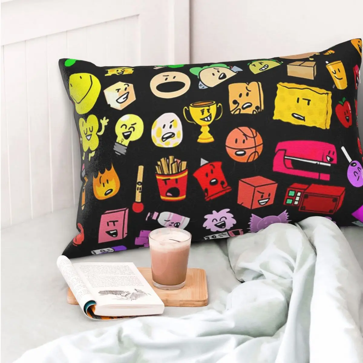 BFDI Inanimate Insanity All Character Rectangle Pillowcase Cushion Cover Decorative Bedroom Bed Home Comfort Throw Pillow