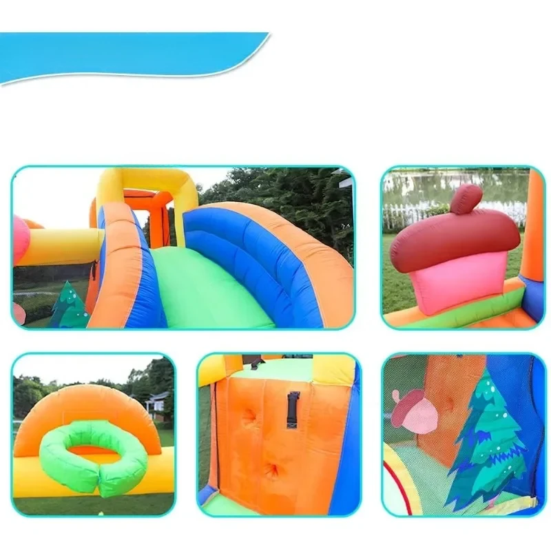 Tobogán inflable de casa de rebote, soplador de castillo de salto, pozo de pelota para niños al aire libre interior