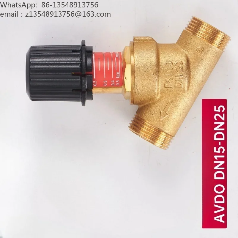AVDO Differential Pressure Bypass Valve Self Acting Constant Flow Valve for HVAC Fan Coil Underfloor Heating