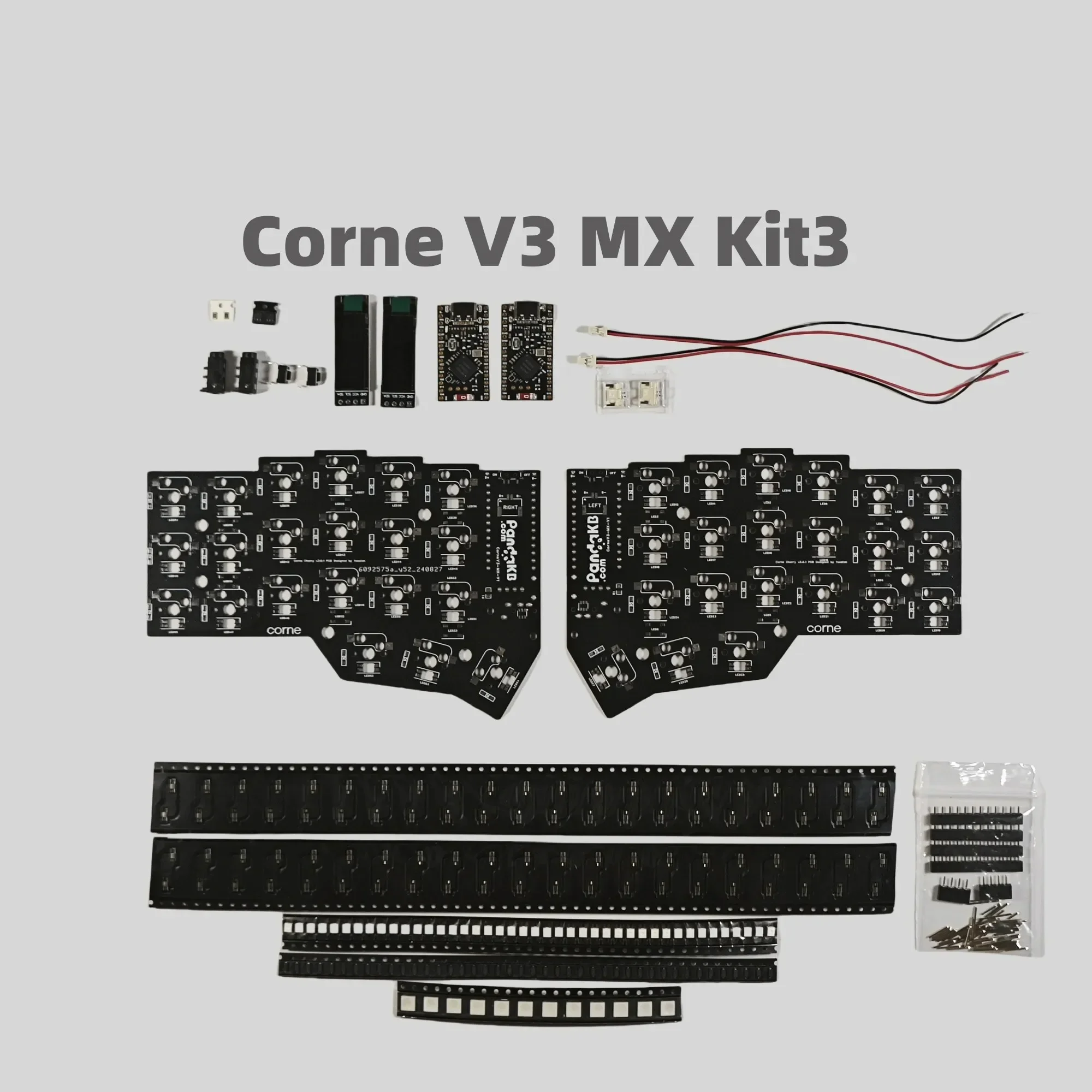 Corne V3 Kit PCB Keyboard Terpisah Corne Crkbd PCB RGB Kit Keyboard Tanduk Nirkabel DIY Kustom untuk Aksesori PC Keyboard Mekanis