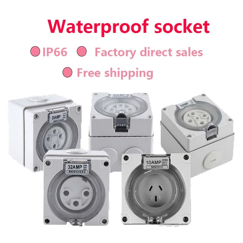 

Waterproof sockets Universal UK EU FR dual standard outdoor power sockets, kitchen and bathroom specific plug adapters