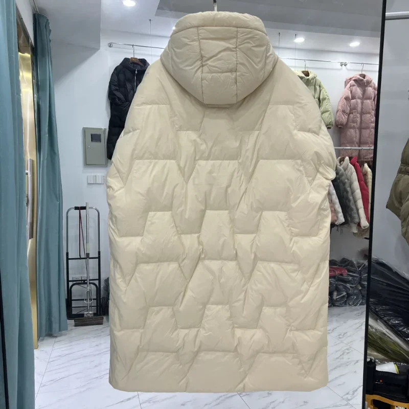 2023 White Duck Down Jacket Women's Long Korean Fashion Plus Size Loose Hooded Thicken Warm Winter Coat Jackets for Women