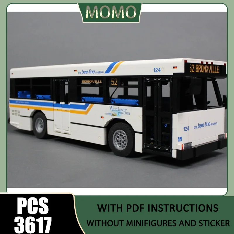 

City Car Moc Building Blocks Modular Westchester County Bus Model Technology Brick DIY Assembly Construction Toys Holidays Gifts