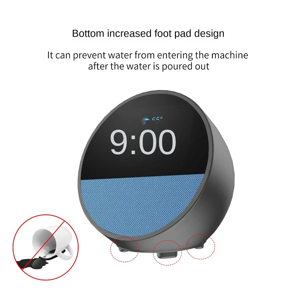 

Пыленепроницаемый чехол для умного динамика Echo Spot, силиконовый чехол с защитой от падения для Echo Spot, силиконовый чехол белого/черного/синего цвета для Echo Spot