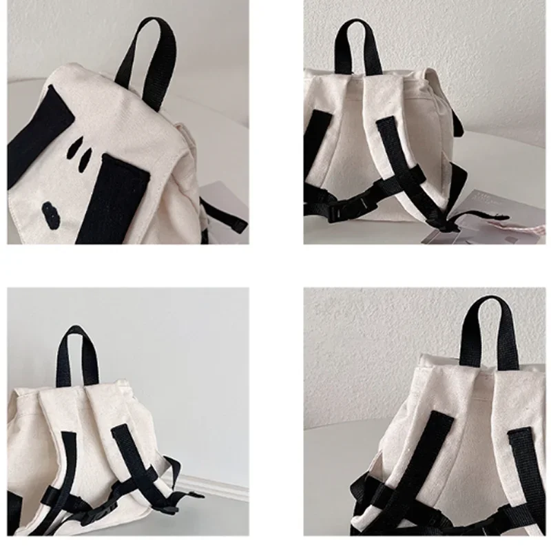 子犬漫画柄男の子用バックパック、おしゃれなミニ旅行用バックパック、女の子用キャンバススクールバッグ