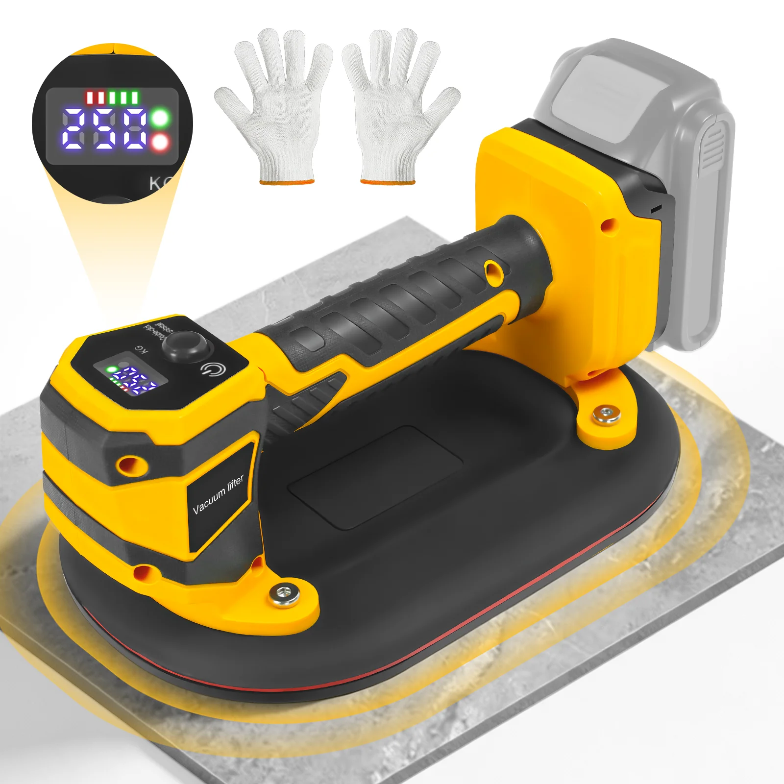 ventouse-electrique-de-levage-250-kg-outil-de-levage-robuste-pour-l'installation-de-verre-carrelage-et-granit-compatible-avec-batterie-dewalt-20v