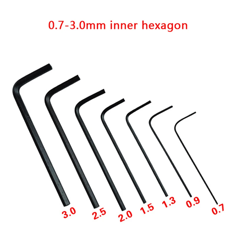 7Pcs/set Alloy Steel Hexagon Wrench Hexagon Key Allen Wrench Hand Repair Tools 0.7mm/0.9mm/1.3mm/1.5mm/2mm/2.5mm/3mm