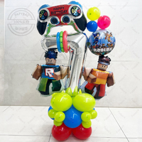 32Pcs My World Theme Pixel Characters Games Balloon Column Set Boy Birthday Party Decoration Supplies Baby Shower Helium Globos
