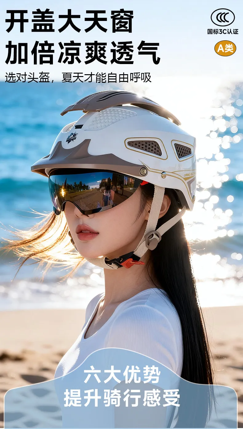 Unisex Open Face Motorcycle Jet Helmet Summer Breathable Electric Scooter Casco Moto UV Protection Lightweight Shockproof Sturdy 2
