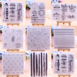 Alinacutle CLEAR STAMPS Merry Christams Santa Bear DIY Card Scrapbooking Paper Craft Rubber Transparent Silicon Stamps