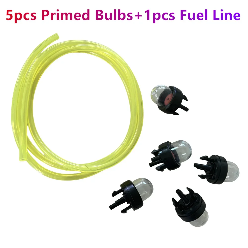 NEW 5PCS Primed Bulb With Fuel Line Carburetor Oil Bubble Fuel Pump PrimerFor Trimmer Whipper Snipper Chainsaw High Quality Part