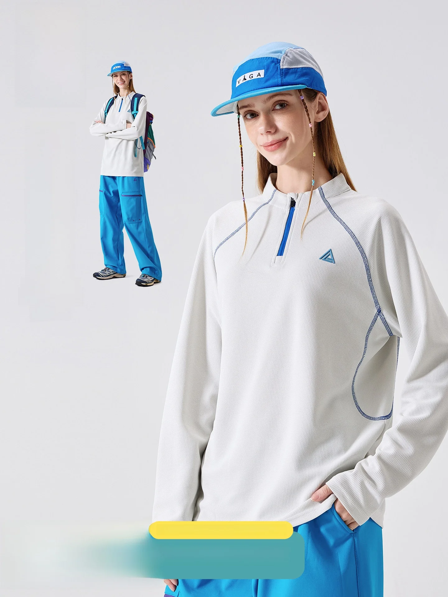 

LAZY DAY Outdoor Long Sleeve T-Shirt Women's Sports Half Zip Quick Dry Moisture Wicking Hiking Climbing Loose Fit Polyester