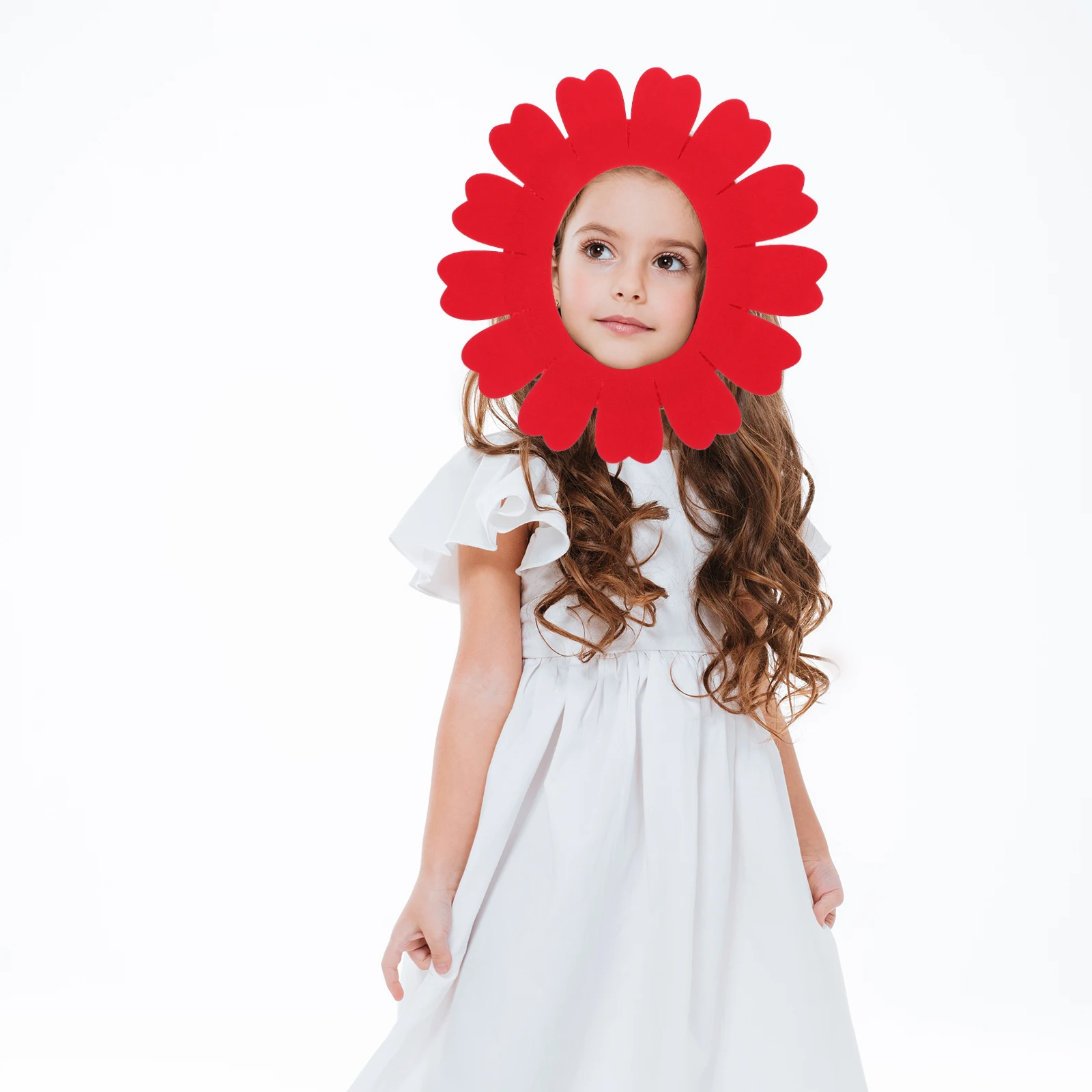 

2pcs Red Size Sunflower Headgear Sunflower Head Costume Costume Party Performance Hat Headpiece Accessory Halloween Flower B