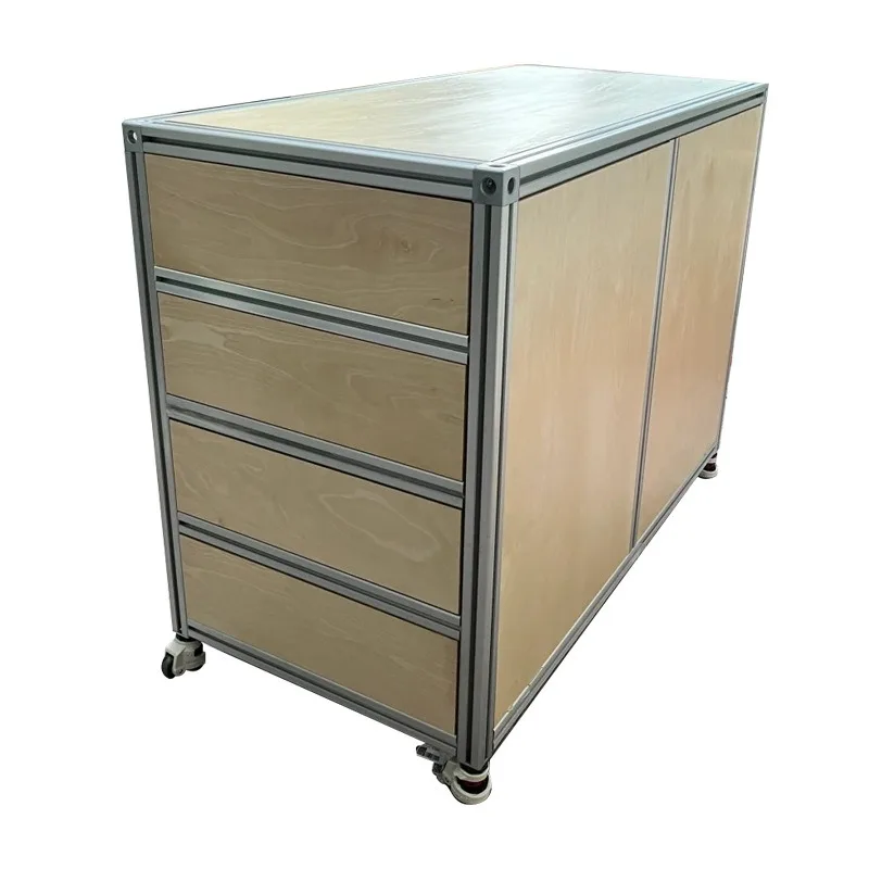 Medieval birch marine board storage cabinet, aluminum profile side cabinet