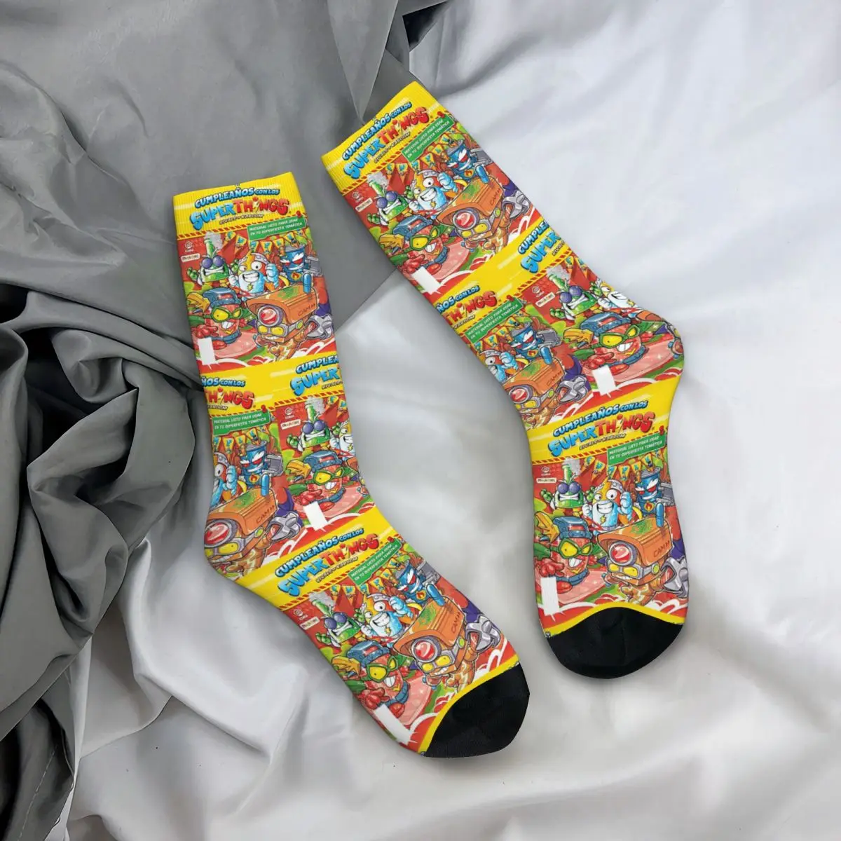 

Всесезонные чулки для экипажа Super Zings Superthings, носки с героями мультфильмов, длинные носки в стиле хип-хоп, аксессуары для мужчин и женщин, Рождественский подарок