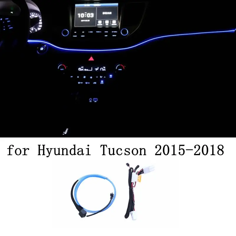 Tira de luces LED para salpicadero de coche, accesorios de decoración de ambiente Interior, 12V, para Hyundai Tucson 2015, 2016, 2017, 2018