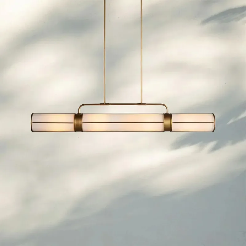 for Cross-border Retro American Chandelier Designer Restaurant Cafe Bar Counter Light Luxury Fabric Minimalist Long Medieval