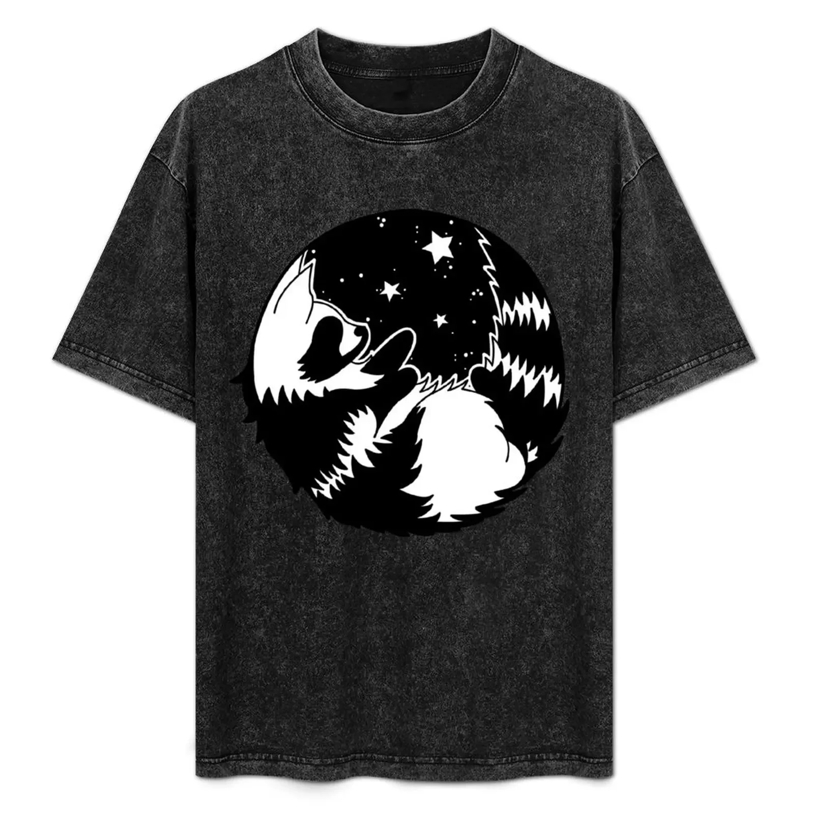 Space Tanuki T-Shirt oversized anime clothes Short sleeve tee men