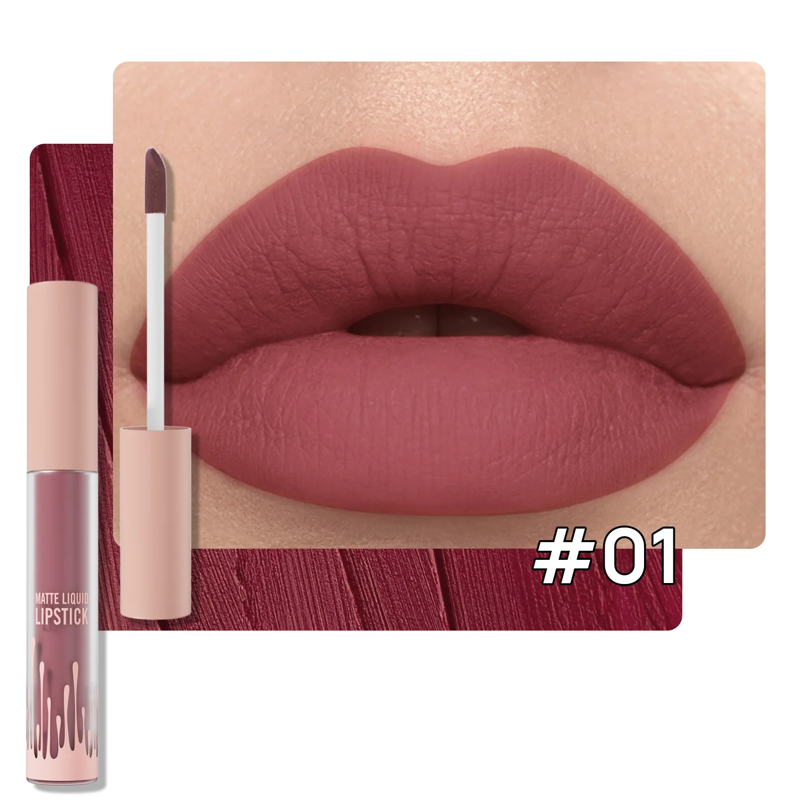 Cross Border Hot Sale Matte Lip Gloss Velvet Long Wear Pigmented Liquid Lipstick for Lip Makeup Beauty Essential
