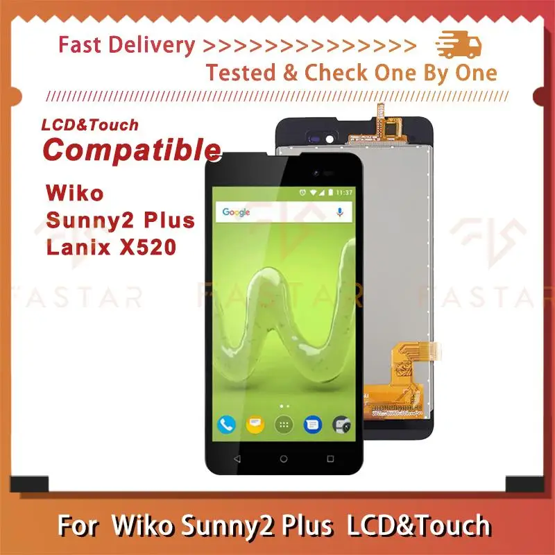 

5.0"Tested For Wiko Sunny 2 Plus LCD Display Touch Digitizer Assembly replacement phone Screen Sunny2 Plus Lanix X520 lcd