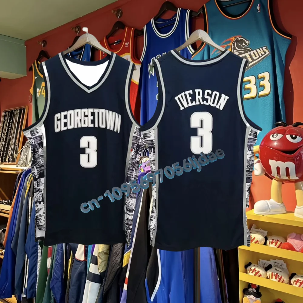 

Basketball Jersey Men's Sleeveless Vest 3 Iverson Georgetown Hoyas Athletic Sports Vest Breathable Sportswear Moto Quick Dry