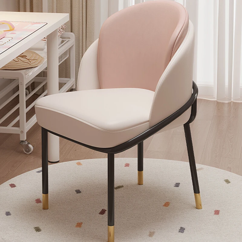 Minimalist Chairs Soft Chair With Backrest Relaxing Modern Dining Pink Nordic Interior Dresser Furniture Cadeira Home Room