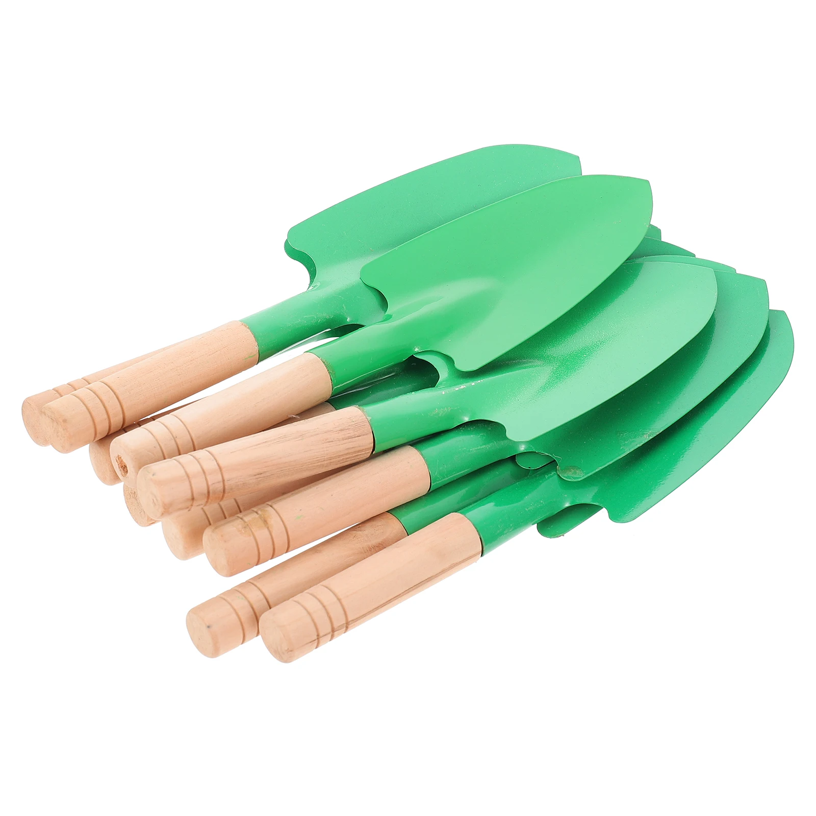 

10 pcs Garden Shovels Hand Tools Wood Handle Planting Soil Loosening Gardening Garden Trowels Supplies Metal Shovel