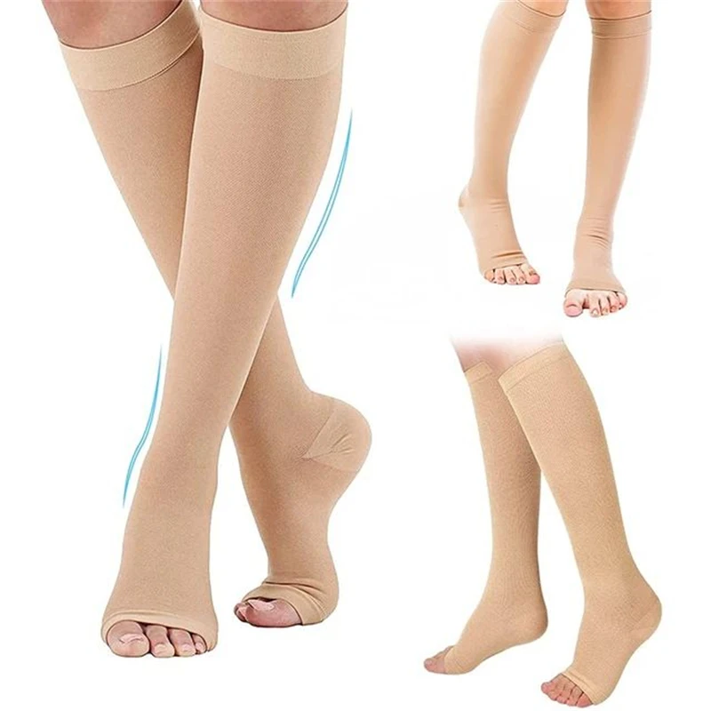 1 Paar S-XXL Kompression socken medizinisch verhindern Krampfadern toeless Stütz schlauch für Frauen Männer – Detail 12