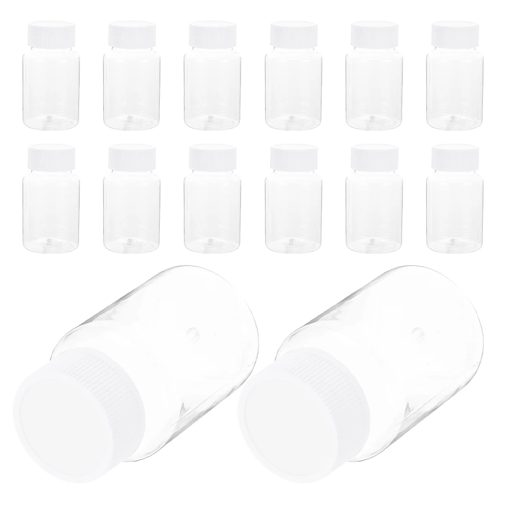 

24 Pcs Plastic Sampling Bottles Medical Packaging Bottles High Capacity Wide Mouth Medicine Container Pill Holder Travel