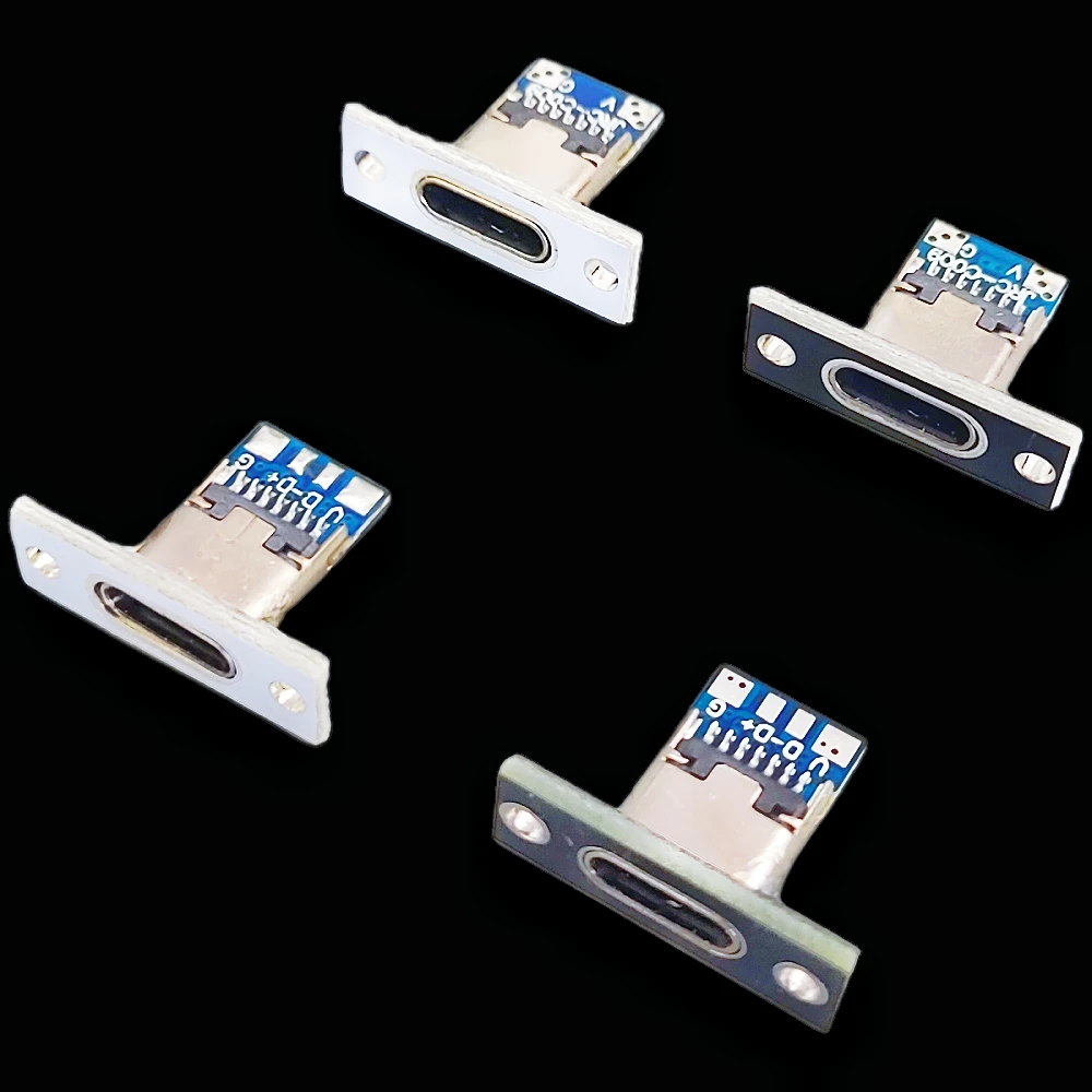 USB 3.1 Typ-C Buchsenanschluss 2/4/6 Pin mit Befestigungsplatte, USB-C Ladeanschluss Konvertierungsplatine – Detail 1