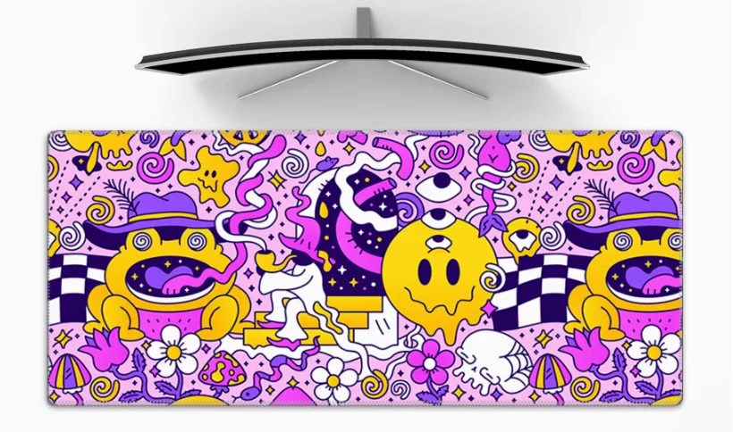 

Natural Rubber Laptop Office Gamer The Table Kawaii Mouse Pad Ultra-Thick Gaming Personalized Graffiti Ghost Face Good and Evil