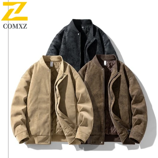 

COMXZ 2025 Новая мужская графеновая куртка-пуховик со свободным воротником-стойкой и короткими рукавами, теплая осенне-зимняя ветрозащитная повседневная спортивная верхняя одежда