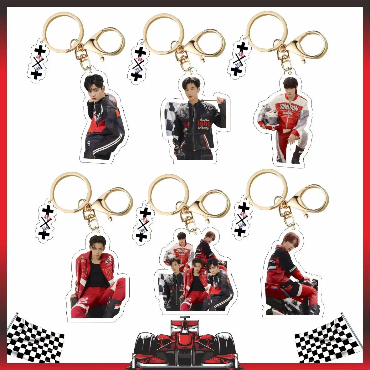 2024 Most Popular Korean Men's Team SOOBIN YEONJUN BEOMGYU New Collective Acrylic Keyring Bag Pendant Star Surrounding Keychain