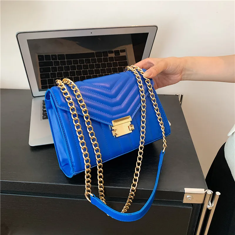 Embroidery Thread PU Leather Shoulder Bag For Women 2023 New 8 Colors Brand Handbag Purse Fashion Small Crossbody Bag Designer