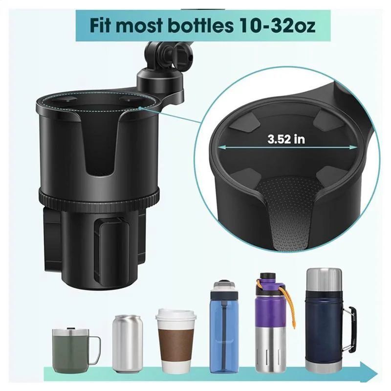 

Magnetic Cell Phone Stand 360 Degree Rotation Car Cup Holder With Phone Mount Drink Adapter