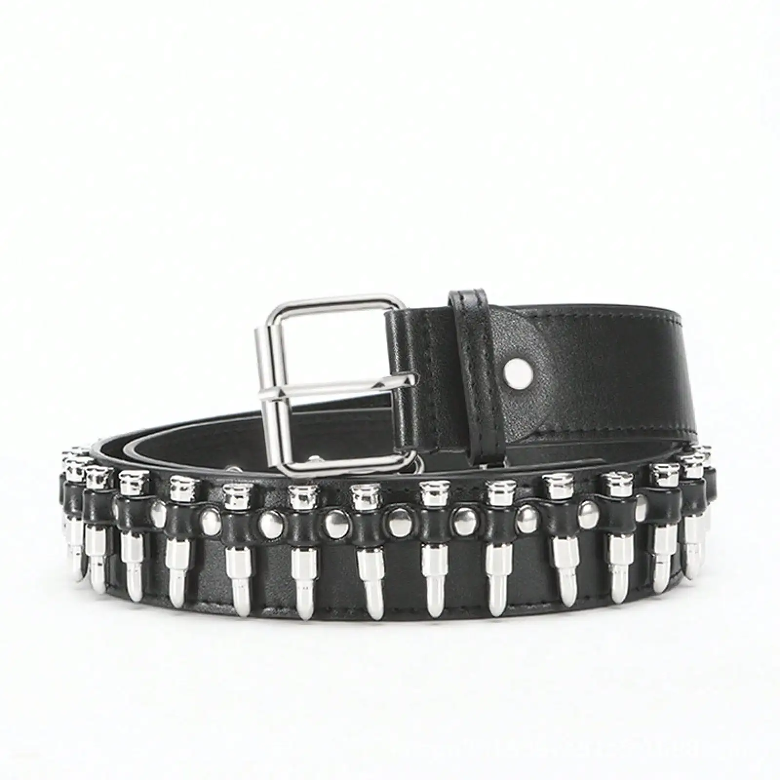 

Women's Belt, Popular In Europe And America, Bullet-Shaped Buckle, Wide Waist Belt, Punk Style, Fashionable And Unique