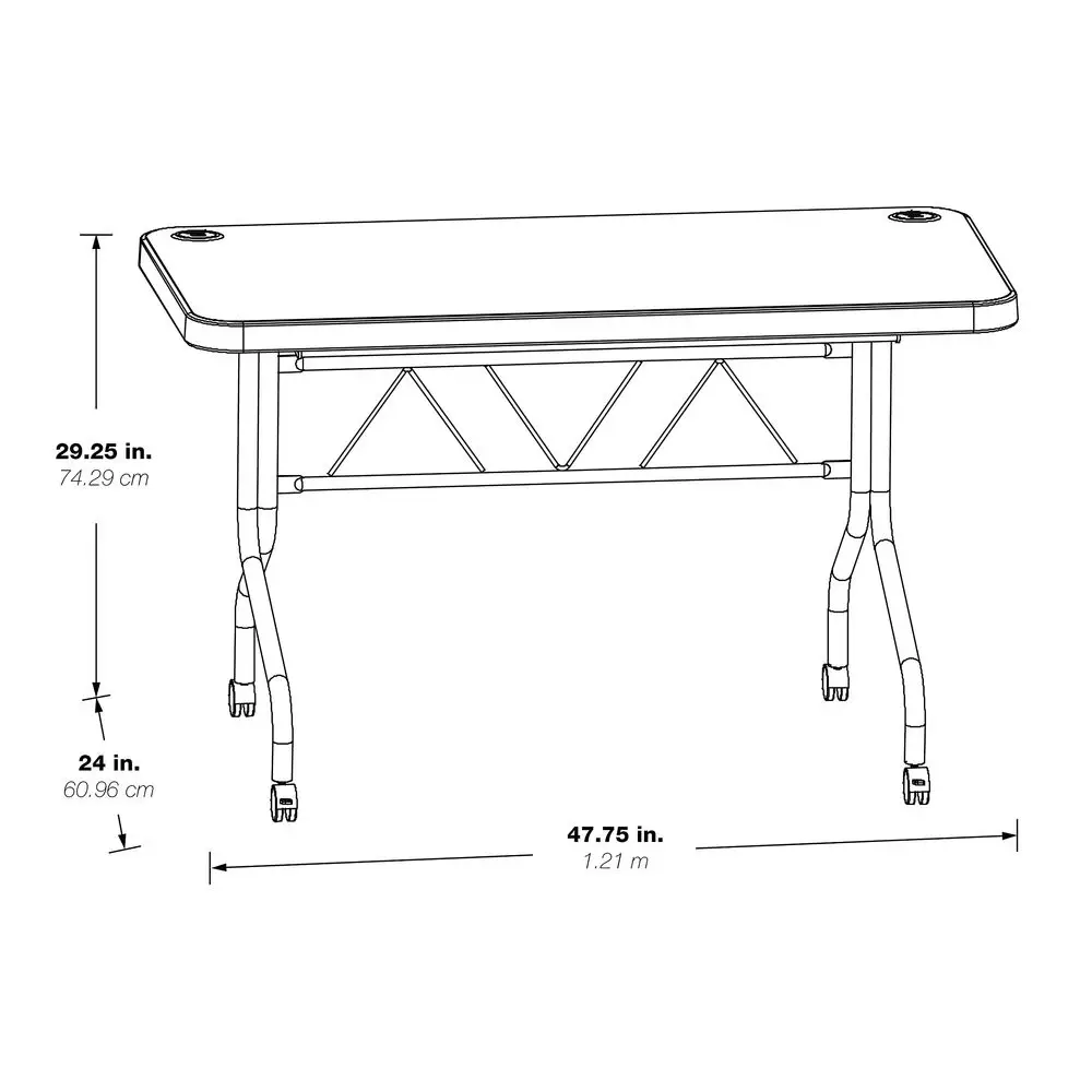 

Star Resin Multipurpose Flip Training Table with Locking Casters for Home or Office, 4 Feet Light Gray