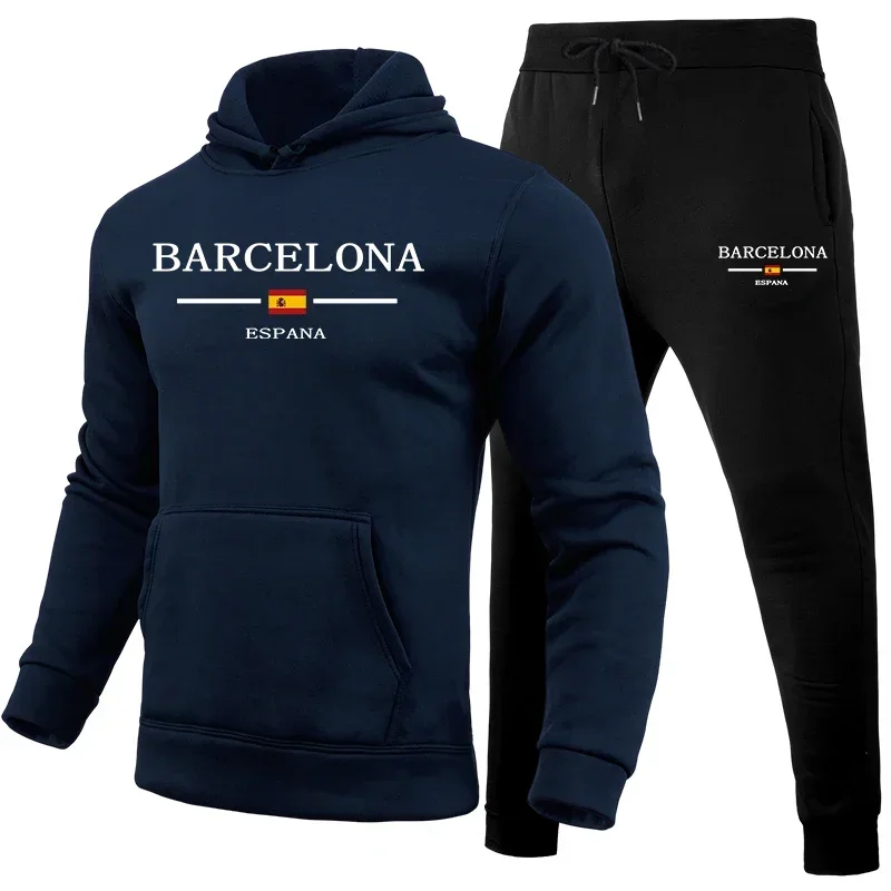 

Fashion Men Two Piece Set Daily Men's Tracksuit Comfortable Hooded Hot Sales Sportswear Man Sports Suits Jogging Outdoors Simple