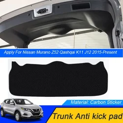 For Nissan Murano Z52 Qashqai K11 J12 2015-Present Car PU Leather Mat Anti-kick Cushion Trunk Weather Dustproof Tailgate Sticker
