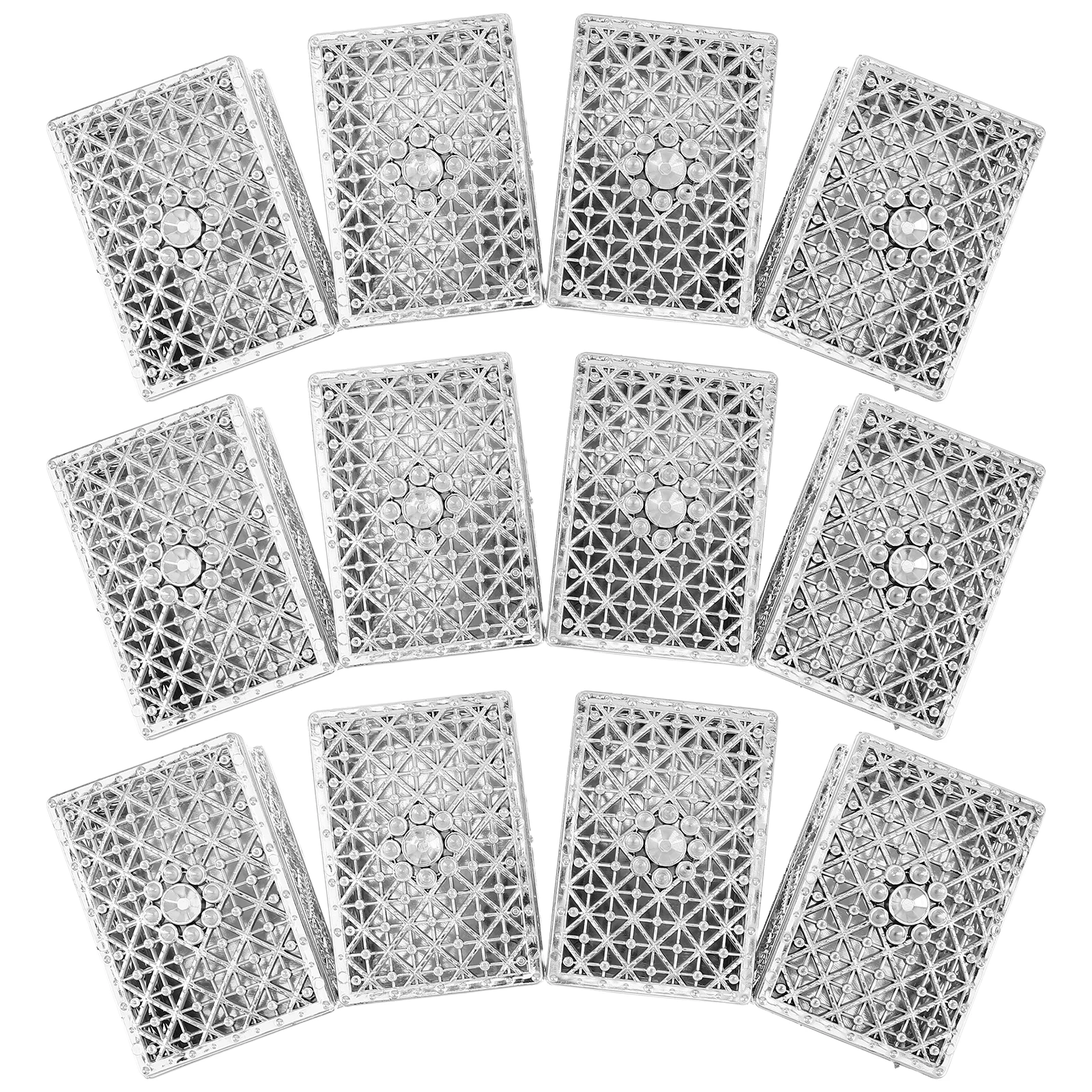 

12pcs European Creative Candy Box Rectangle Treasure Chest Hollow Electroplated Pet Lidded Trinket Storage For