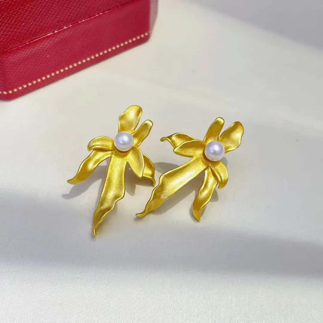S925 Sterling Silver Earrings Mount Findings Settings Base Mounting Parts Accessory for 4-5mm Pearls