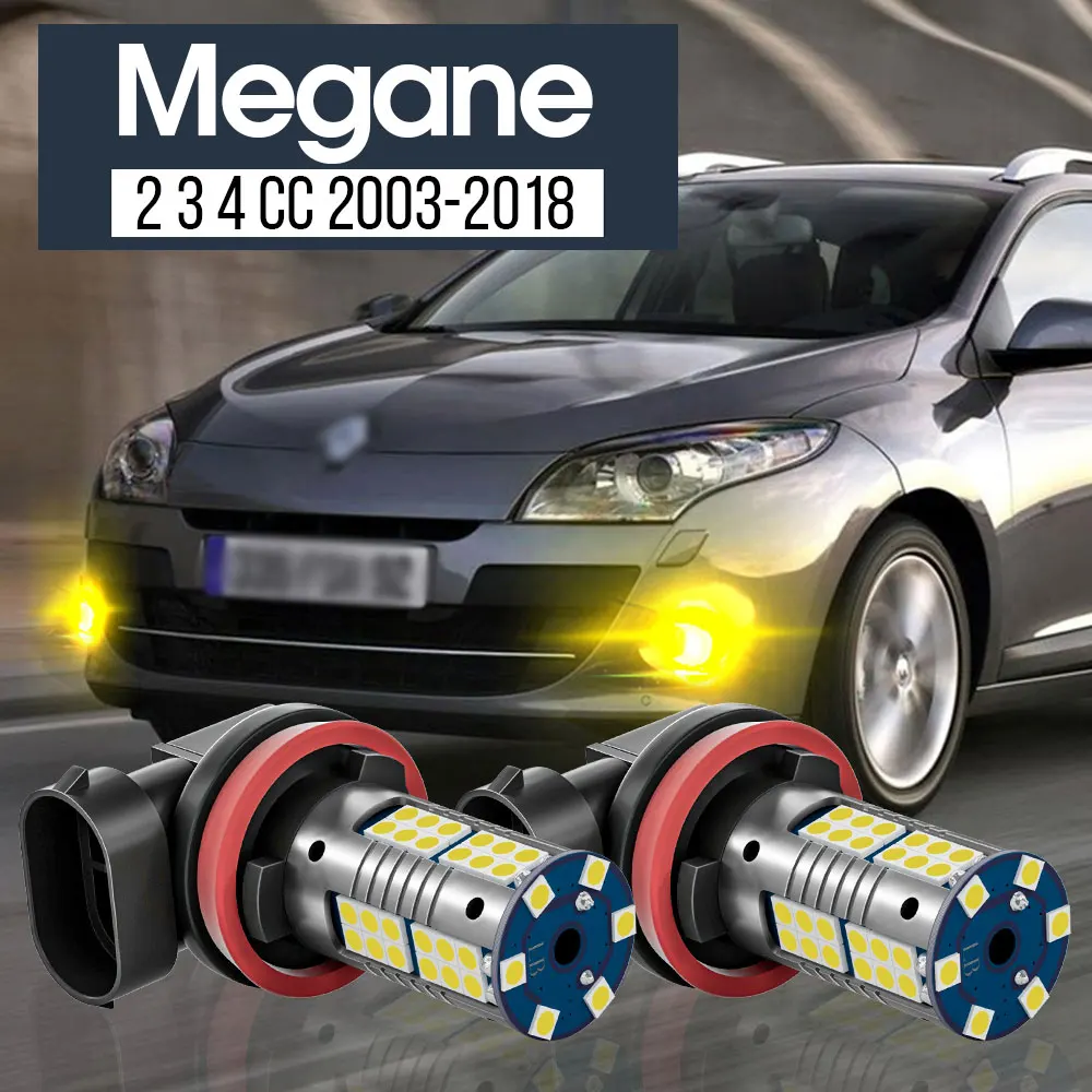 

2x LED Fog Light Lamp Blub Canbus Accessories For Renault Megane 2 3 4 CC 2003-2018 2007 2008 2009 2010 2011 2012 2013 2014 2015