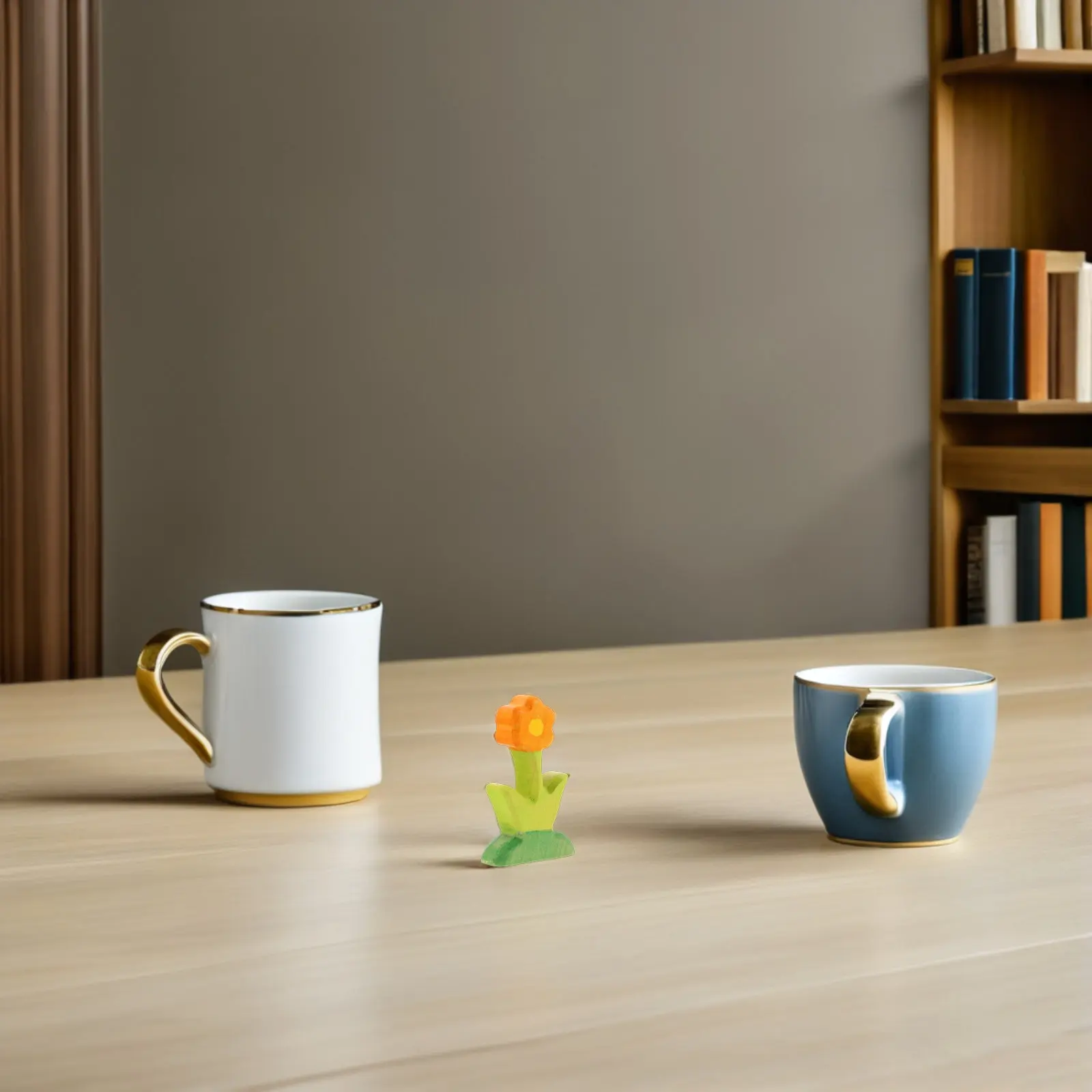 Set di 2 Blocchi di Legno Artigianali con Design Floreale, Kit Fai-da-Te per Scene Creative, Uso Educativo, Decorazione per Cameretta, Interazione Familiare