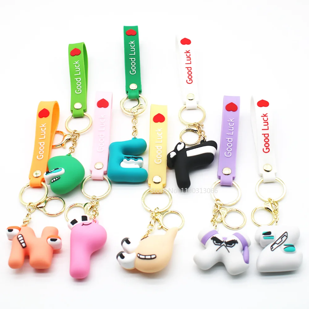 Alphabet  Keychain Figure Toys English Letter Animal Dolls Ornament Pendant Bag For Children's Enlightenment Christmas Gifts