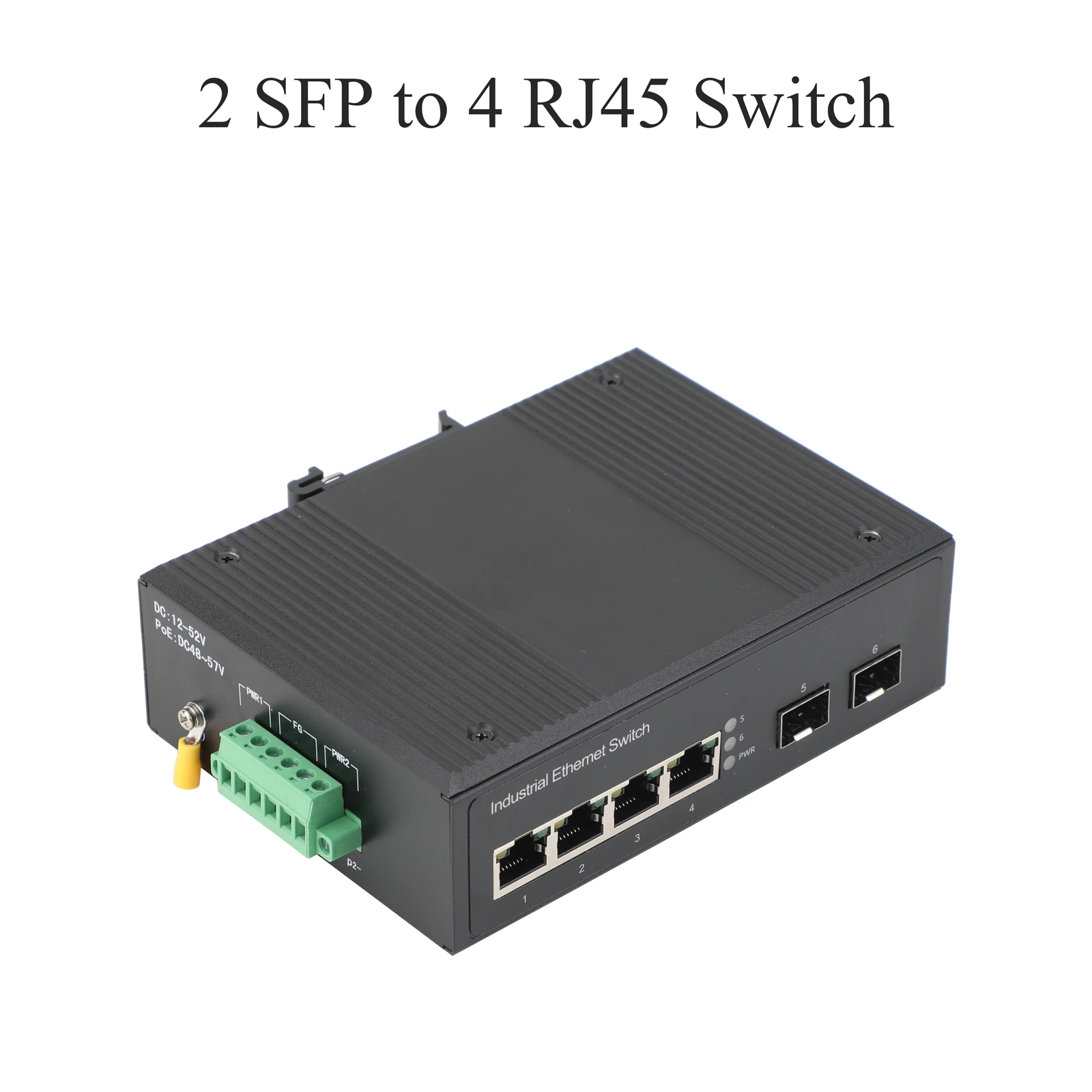جيجابت SFP جهاز إرسال واستقبال صناعي كامل المدارة 2 SFP إلى 4 POE 10/100/1000M محول الألياف البصرية 550M/2KM/3KM وحدات