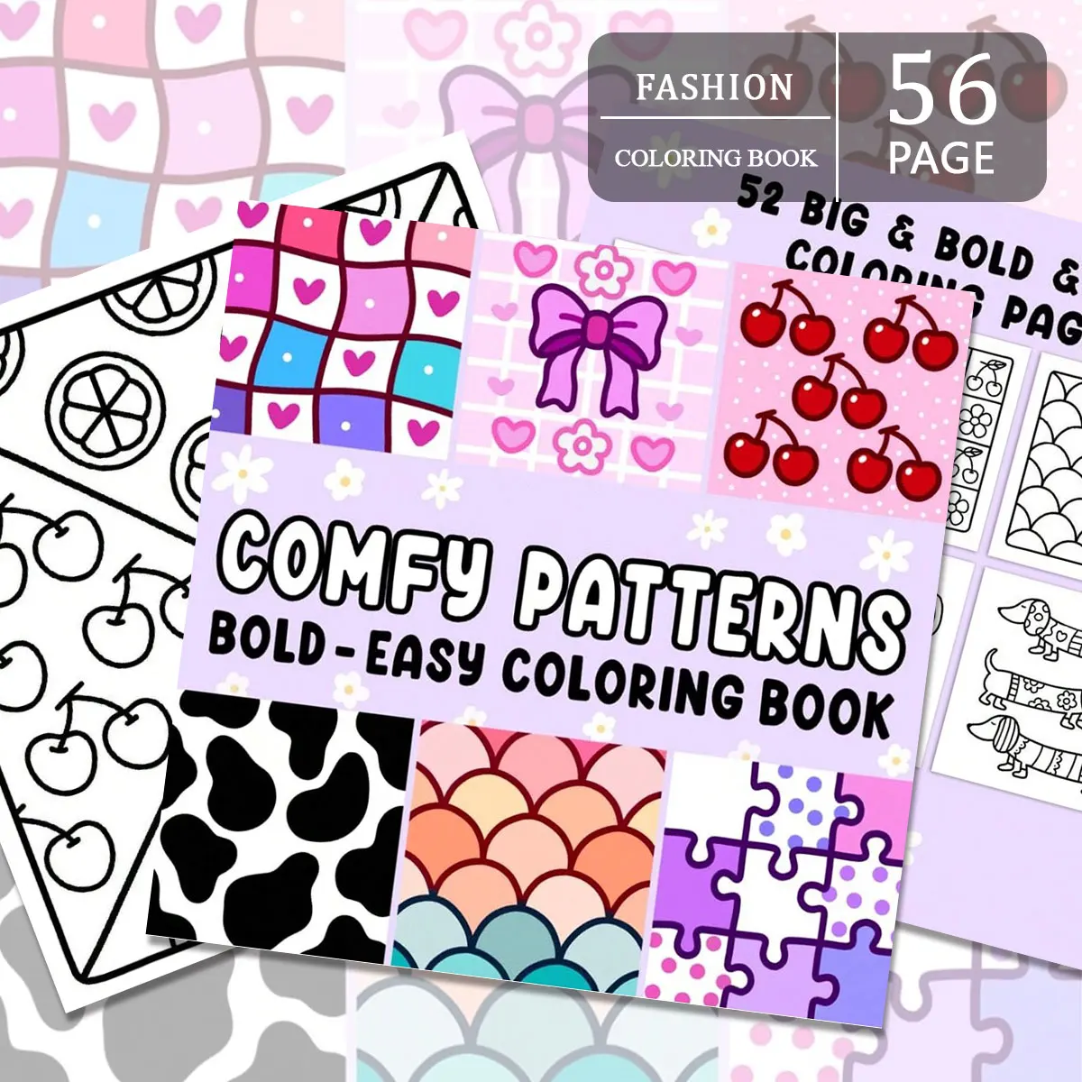 Modelli comodi: libro da colorare per adulti e bambini, design audace e facile, semplice e grande per il relax con un adorabile e accogliente Pa